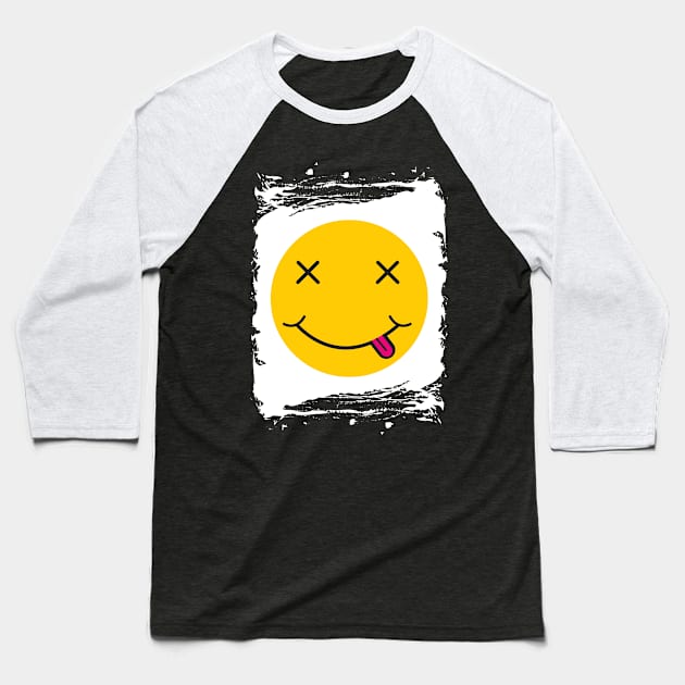 smiling face tee- best funny tshirt - funny shirts for men - funny shirts for women Baseball T-Shirt by Sezoman